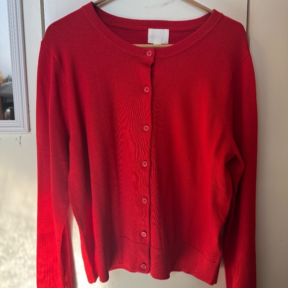 H&M Red Fine-knit Cardigan - Picture 1 of 6